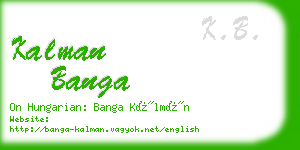 kalman banga business card